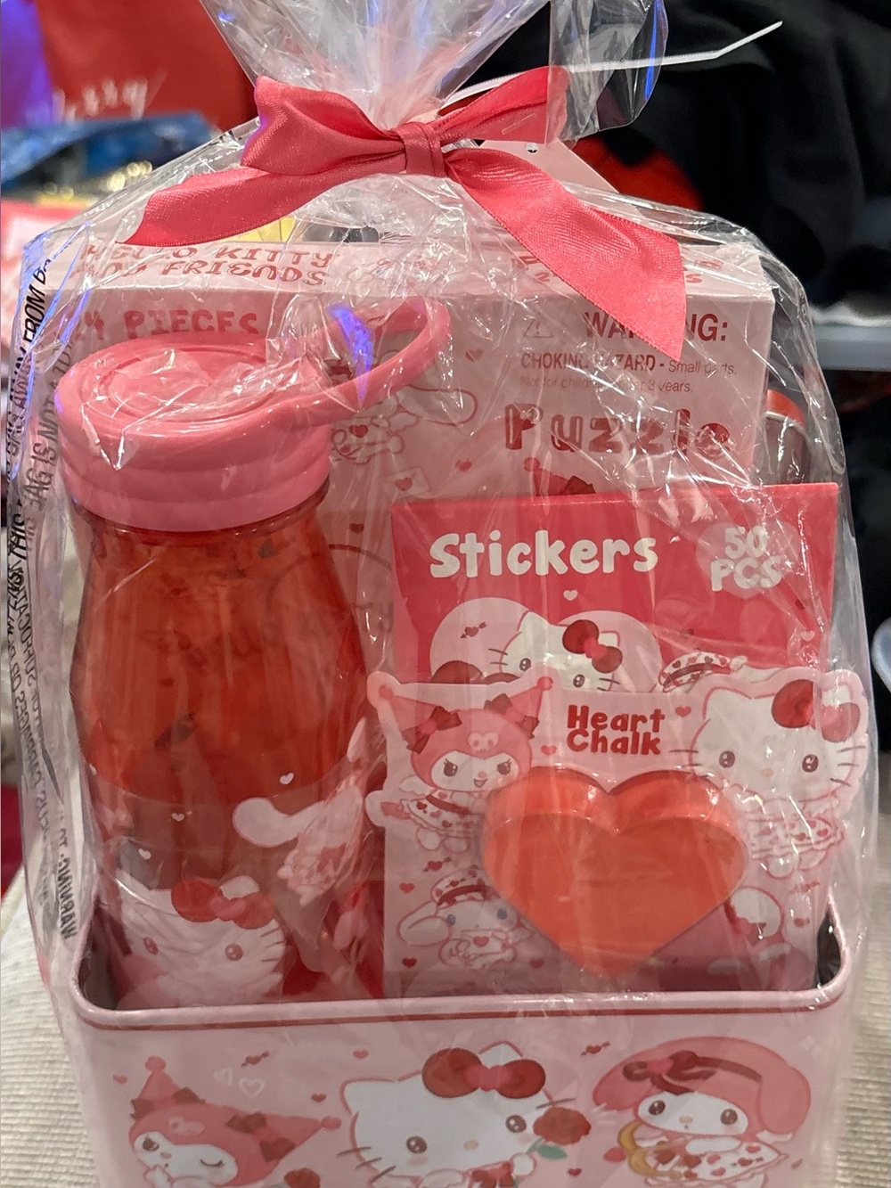 Sanrio Hello Kitty Pink & Red Gift Set with Bottle and Stickers